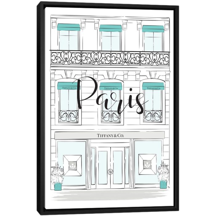Paris Tiffany Shop - Black Framed Canvas