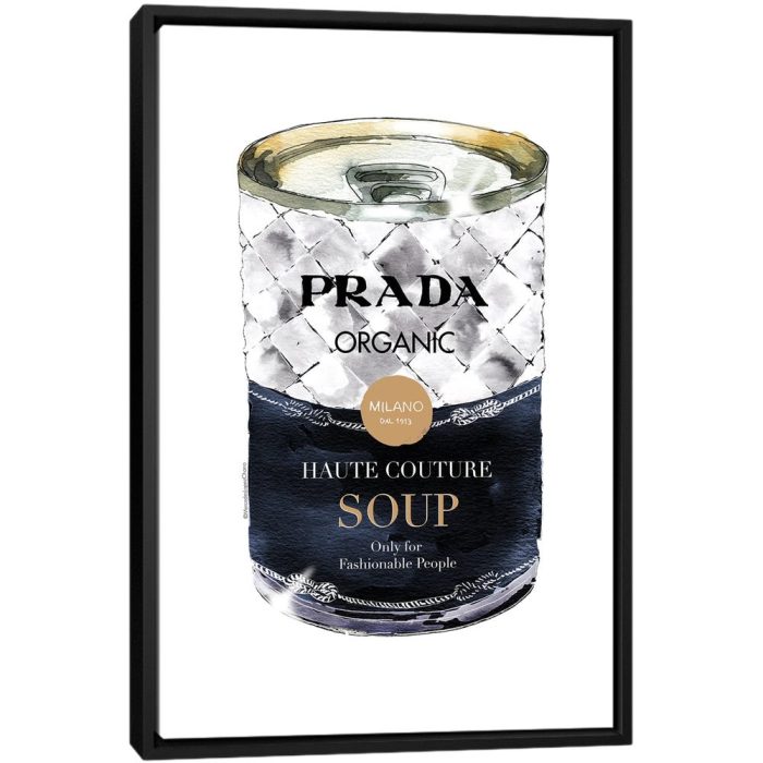 Prada Soup Can - Black Framed Canvas