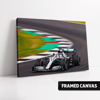 Silverstone 2019 Record 6Th British Gp Canvas Print Lewis Hamilton Mercedes F1 Formula One Motorsport Poster
