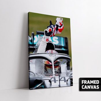 Silverstone British Gp Lewis Hamilton Canvas Print   Record Breaking 6Th Win F1 Formula One Poster