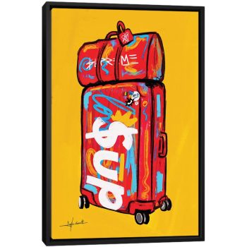 Supreme Luggage I - Black Framed Canvas, Stretched Wrapped Canvas Print, Wall Art Decor