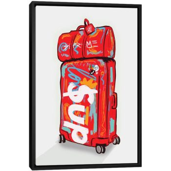 Supreme Luggage II - Black Framed Canvas, Stretched Wrapped Canvas Print, Wall Art Decor