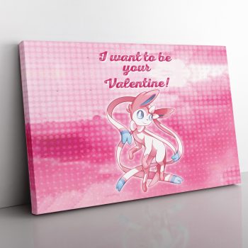 Sylveon Your Valentine Pokemon Canvas Poster Print Wall Art Decor