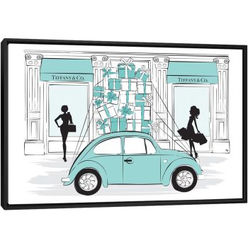 Tiffany Car - Black Framed Canvas