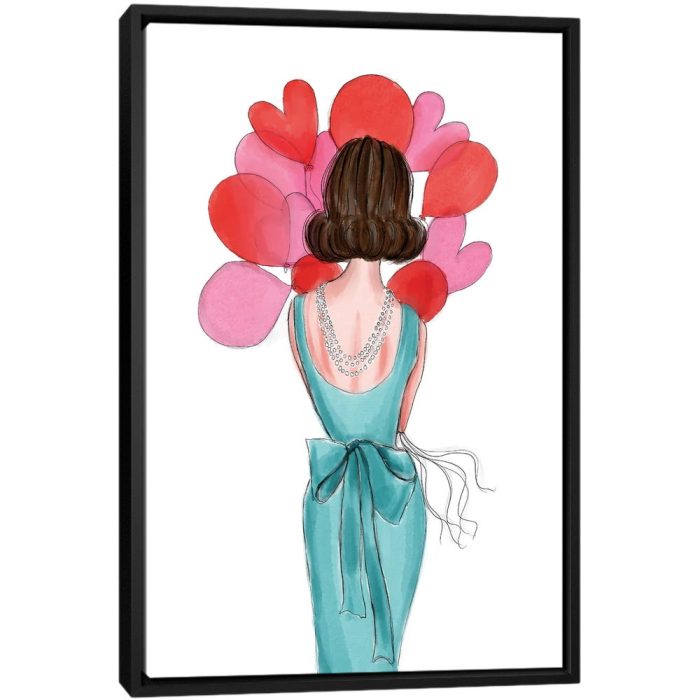 Tiffany Dress Girl - Black Framed Canvas