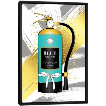 Tiffany Fire - Black Framed Canvas