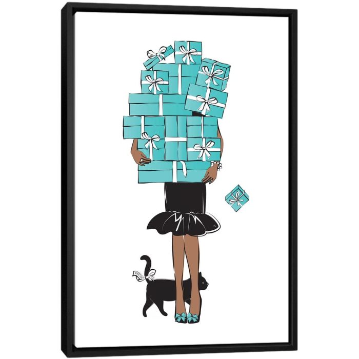 Tiffany Girl Dark - Black Framed Canvas