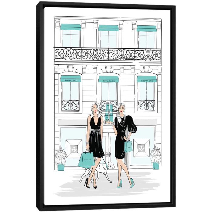 Tiffany Shop - Black Framed Canvas