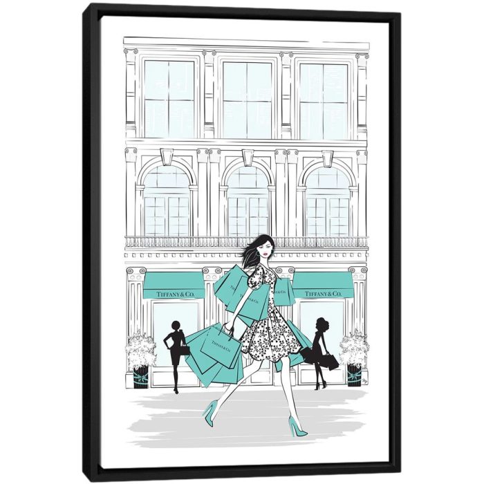 Tiffany Shop New York - Black Framed Canvas