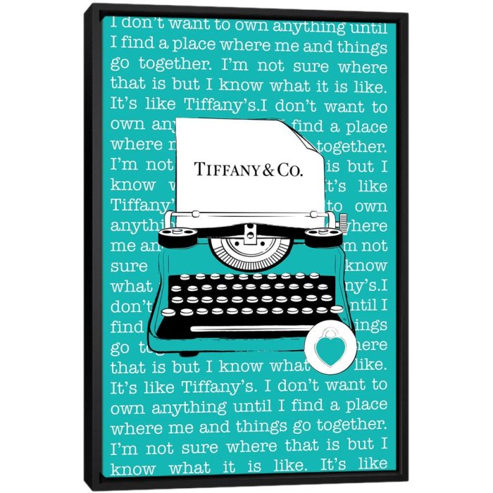 Tiffany Typewriter - Black Framed Canvas