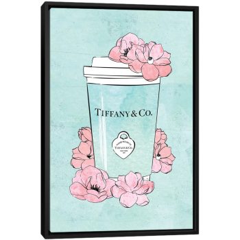 Tiffany'S Coffee Cup - Black Framed Canvas