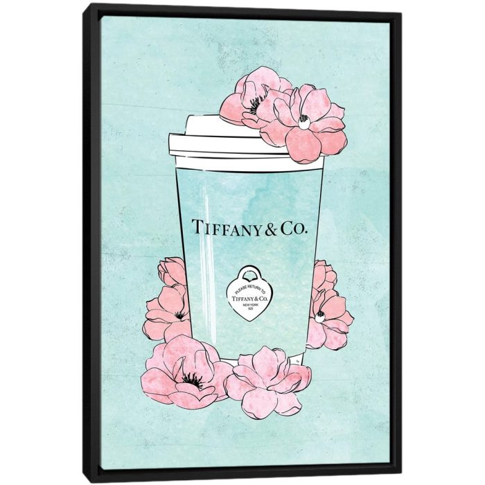 Tiffany'S Coffee Cup - Black Framed Canvas