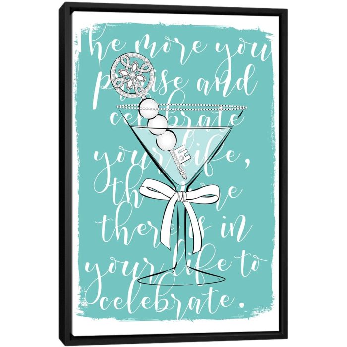 Tiffany's Cheers - Black Framed Canvas