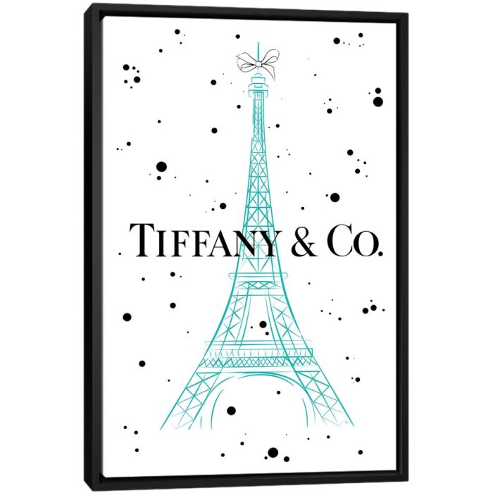 Tiffanys In Paris - Black Framed Canvas