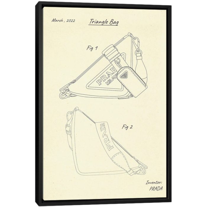 Triangle Bag Prada Patent - Black Framed Canvas