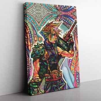 Trippy Cloud Strife Final Fantasy 7 Canvas Poster Print Wall Art Decor