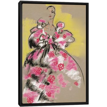 Valentino Pastel Florals - Black Framed Canvas