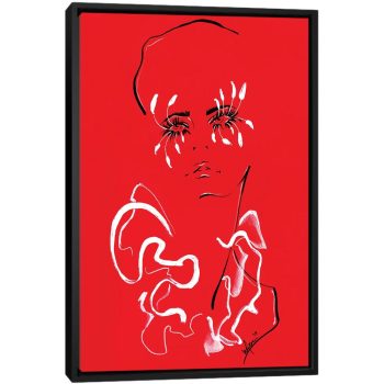 Valentino Red - Black Framed Canvas