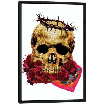 Versace Skull - Black Framed Canvas