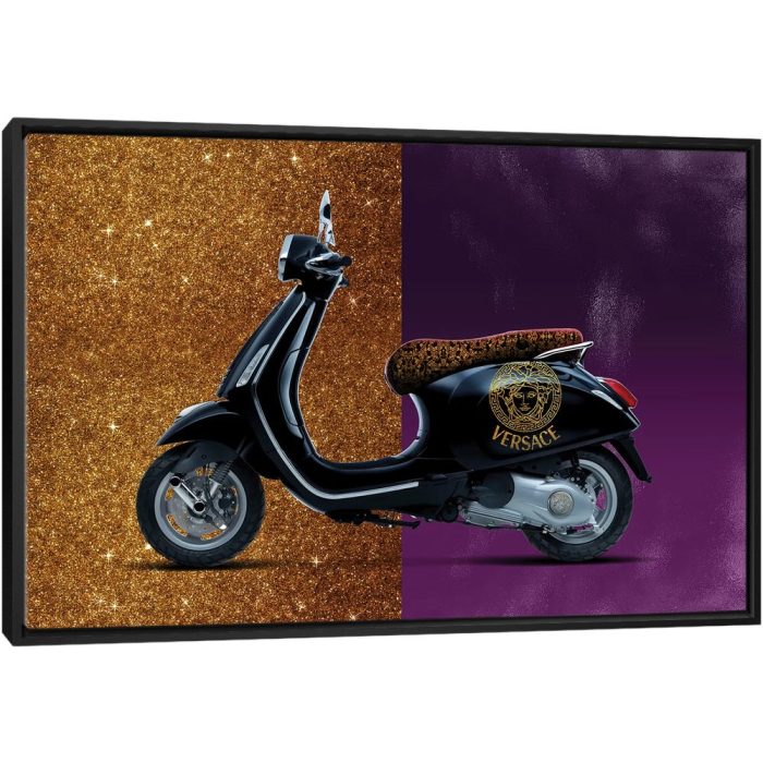 Vespa Versace - Black Framed Canvas