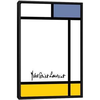 YSL Mondrian - Black Framed Canvas