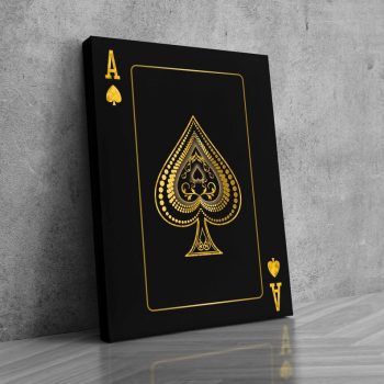 Ace Playing Card Canvas Luxury Art Wall Decor Gold Art Motivation Art Home Decor King And Queen