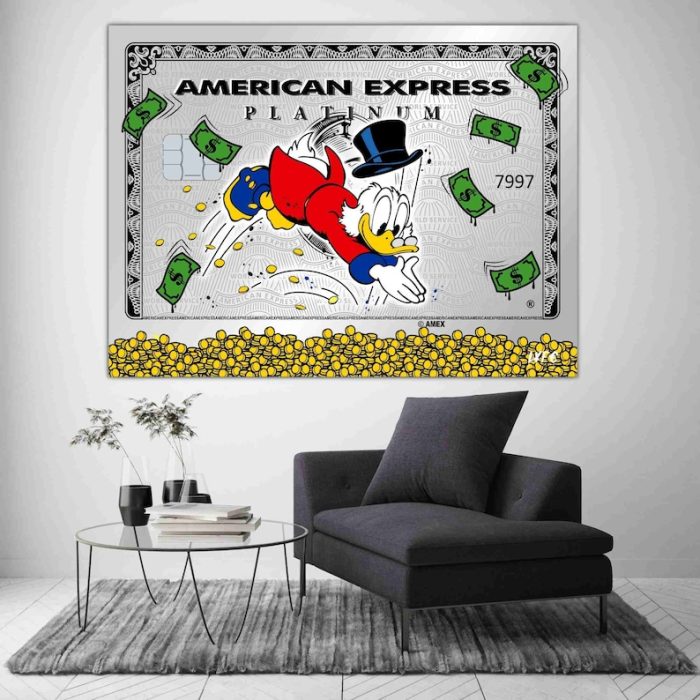 American Express X Scrooge Mcduck Diving Into Money Canvas Alec