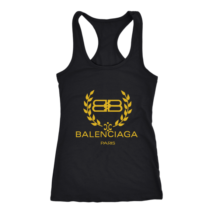 Balenciaga Logo Gold  Women Racerback Tank Top