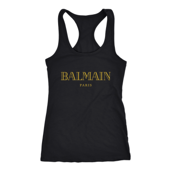 Balmain Gold Logo Women Racerback Tank Top