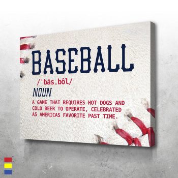 Baseball America's Favorite Pastime Celebrated with Hot Dogs and Cold Beer Canvas Poster Print Wall Art Decor