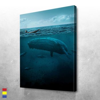 Big Whale's Luxury Lifestyle Art Expressing With Vibrant Colors Canvas Poster Print Wall Art Decor