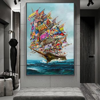 Boat Pop Art Canvas Poster Print Wall Decor