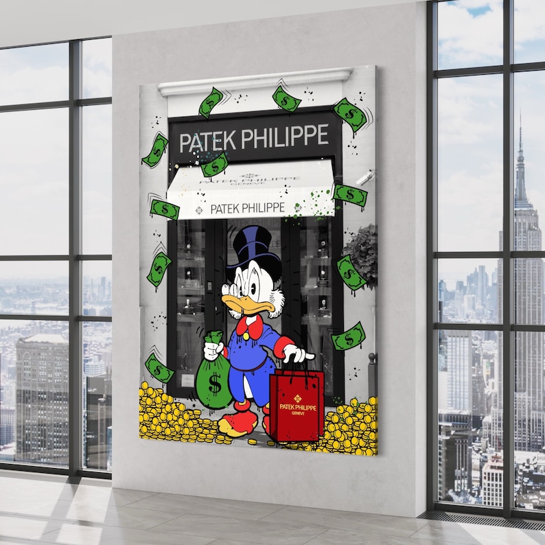 Canvas Art Scrooge Mcduck Patek Philippe Rolex Watch Art Alec