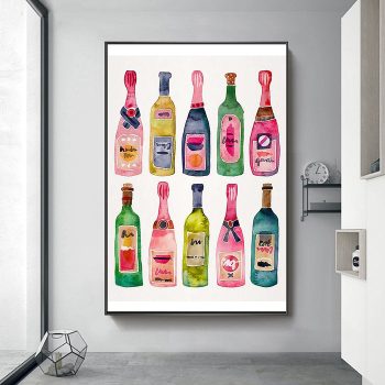 Champagne Colour Canvas Poster Print Wall Art Decor