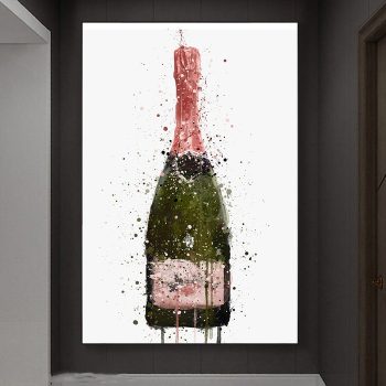 Champagne Framed Canvas Poster Print Wall Art Decor