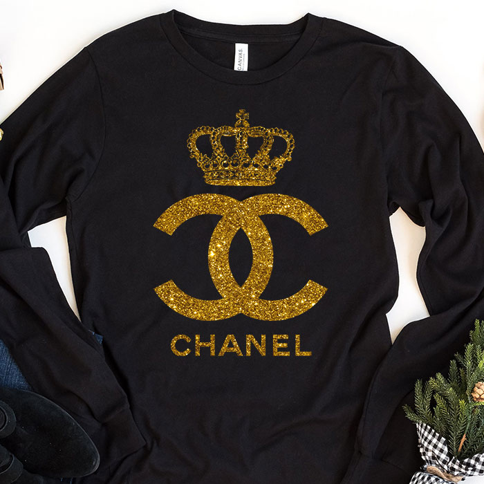 Chanel Queen Glitter Logo Kid Tee Unisex Longsleeve Tee LTB2914