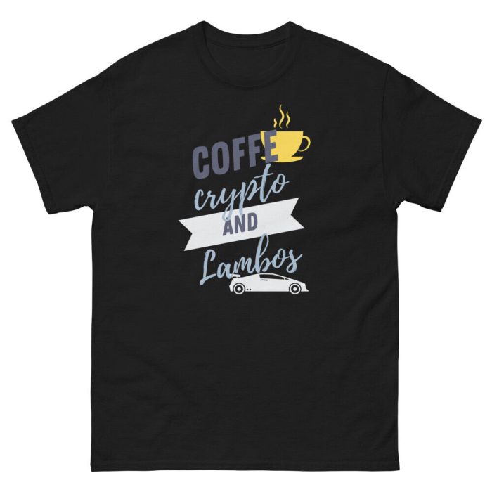 Coffee Crypto And Lambos Funny Classic Cotton Lamborghini Tee Unisex T-Shirt FTS102