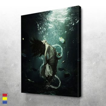 Come with me on an inspiring journey Discover a Beautiful Woman in The Deep. Canvas Poster Print Wall Art Decor