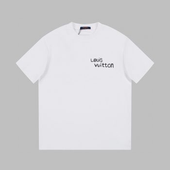 Cotton Short-Sleeved Crewneck LV Tee Unisex T-Shirt FTS299
