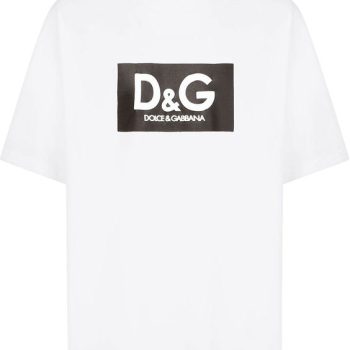 Dolce & Gabbana Frame Logo-Print Cotton Tee Unisex T-Shirt FTS527
