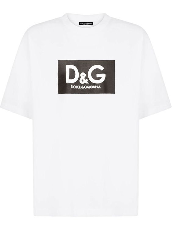Dolce & Gabbana Frame Logo-Print Cotton Tee Unisex T-Shirt FTS527