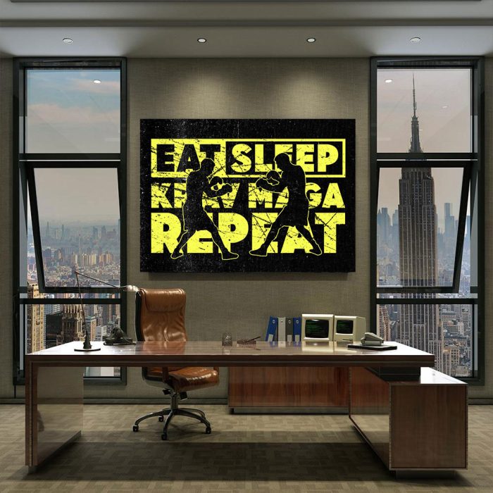 Eat Sleep Krav Maga Repeat Canvas Poster Prints - Wall Art Decor For Fan M3793