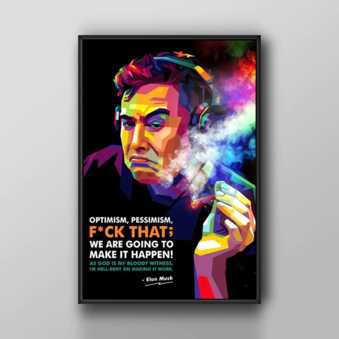Elon Musk Smoking Canvas Poster Print Wall Art Decor