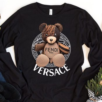 Fendi Versace Circle Teddy Bear Unisex & Kid Long Sleeve Tee LTB2556
