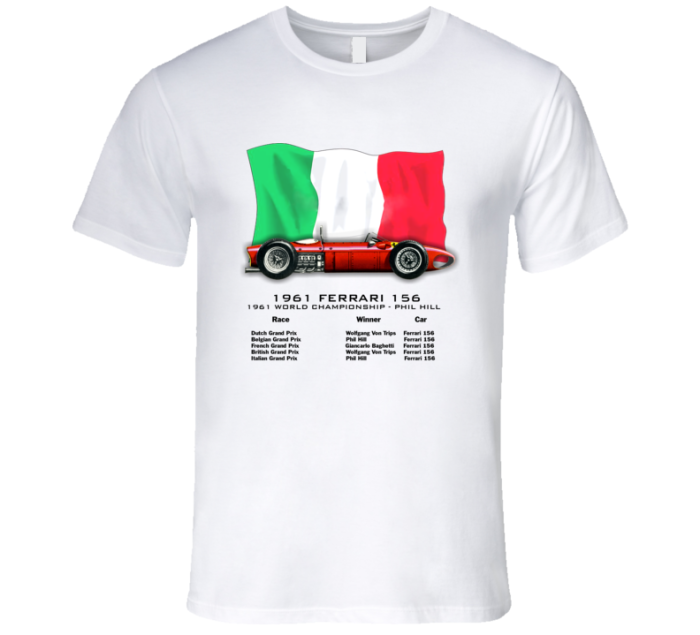 Ferrari 156 F1 Sharknose Grand Prix Winner Cotton Tee Unisex T-Shirt FTS196