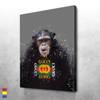 GG Chimp's Artistic Vision a World of Bright Luxury Canvas Poster Print Wall Art Decor