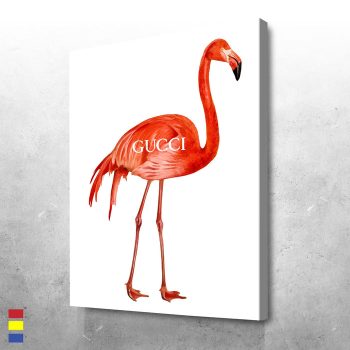 GG Flamingo Creating Luxurious Designs by Pairing High Fashion Canvas Poster Print Wall Art Decor