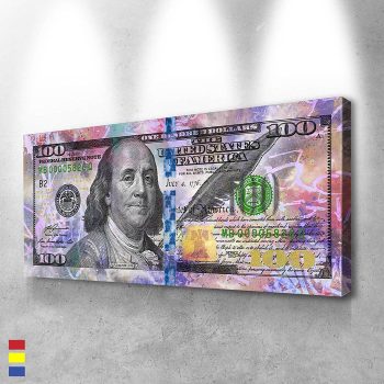 Graffiti Benny I the Colorful Hundred Dollars Fashion Wall Art Canvas Poster Print Wall Art Decor