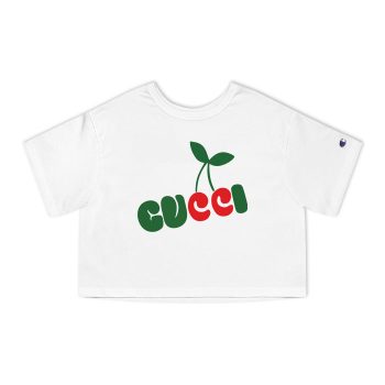 Gucci Cherry Logo Champion Women Cropped T-Shirt NTB2189