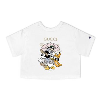 Gucci Mickey Mouse And Friend Champion Women Cropped T-Shirt CTB2342